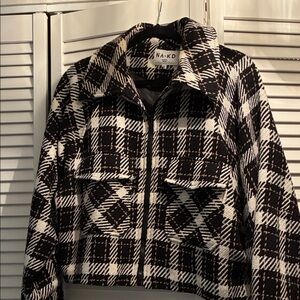Black and White Plaid Women's Jacket